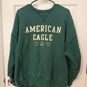 American Eagle Outfitters Green Crew Neck Sweater